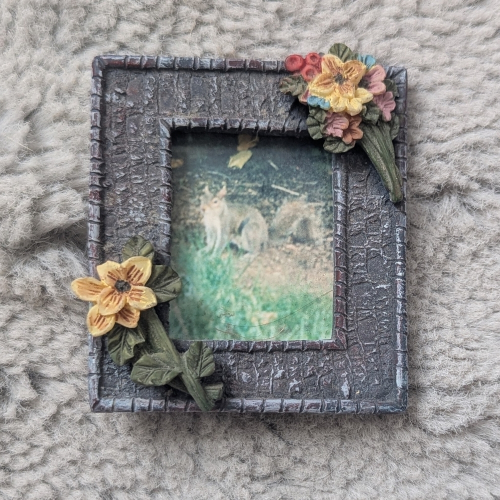 Vintage Miniature Floral Picture Frame